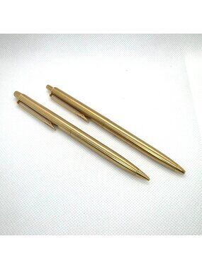 VTG 1970s Nurse Estate Engraved Paper Mate Double Heart Slim Gold Pen Pencil Set